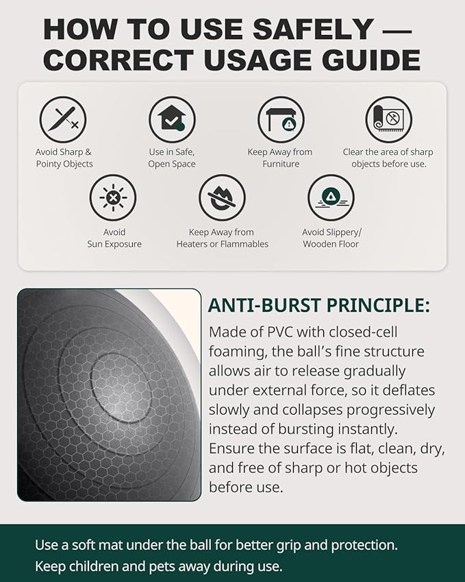 Trideer Exercise Ball for Yoga, Pilates & Fitness – Stability Ball Equipment - Image 2