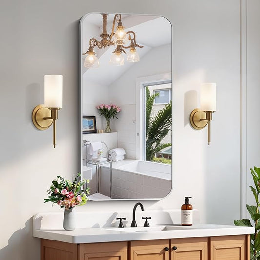 FORBATH 24x48 Inch Silver Bathroom Mirror by FORBATH