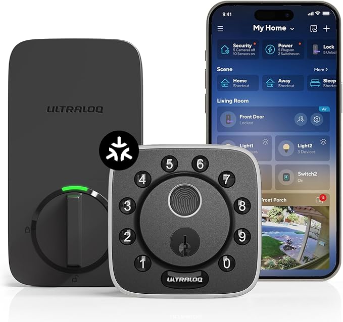 ULTRALOQ 2025 Upgrade Bolt Fingerprint Matter Smart Lock, Fingerprint Keyless by ULTRALOQOfficialStore