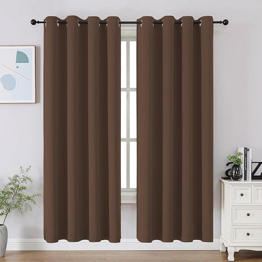 CUCRAF Brown Blackout Curtains 72 inch Length, Thermal Insulated Room Darkening by CUCRAF