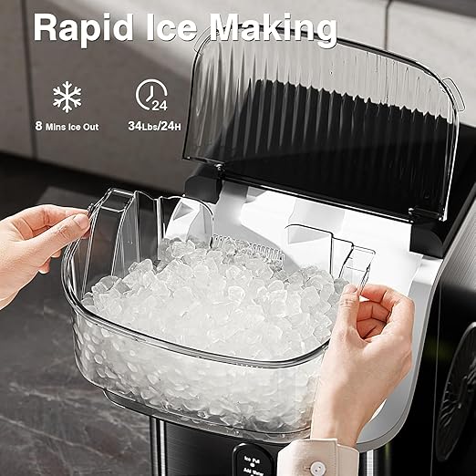 Antarctic Star Nugget Ice Maker Countertop, Chewable Nugget Ice Machine - Image 3