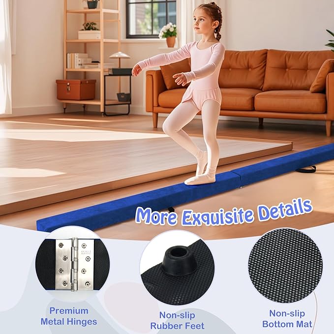 Giantex 7FT/8FT/9FT Balance Beam, Folding Gymnastics Beam w/Carry Handles - Image 5