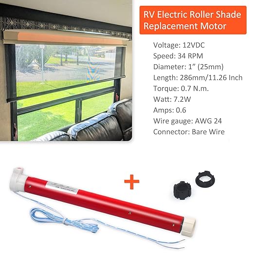 Rollerhouse 12V DIY Electric Roller Blind/Shade Tubular Motor Kit, Hard Wired - Image 6