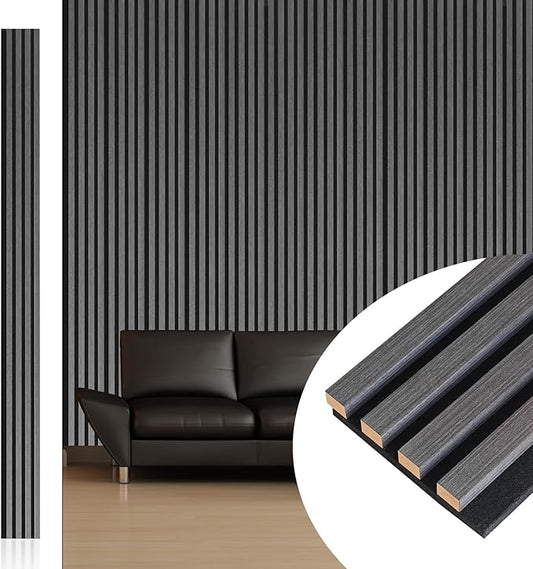 NeatiEase Wood Wall Panels, 9 Feet Acoustic Slat Wall Panels by NeatiEase
