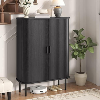 Shoe Storage Cabinet with Adjustable Shelves, 6-Tier Mid-Century Modern Shoe - Image 6