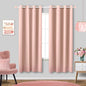 Blush Pink Curtains 63 Inch Length by KOUFALL