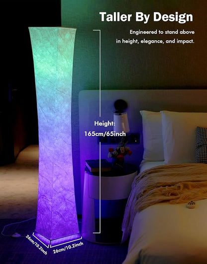 LEONC RGB+CCT Floor Lamp with Remote, 1800lm LED Tuya Smart 9W×2 Bulbs - Image 8