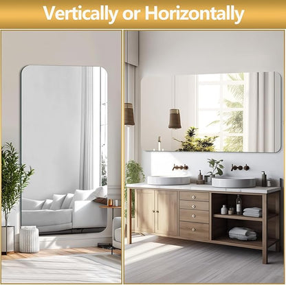 Mirrorons 72 x 36 Frameless Bathroom Mirror, Rounded Corner Bathroom Vanity - Image 5