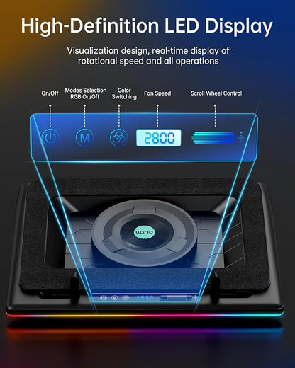 llano V12 RGB Laptop Cooling Pad, Gaming Laptop Cooler - Image 5