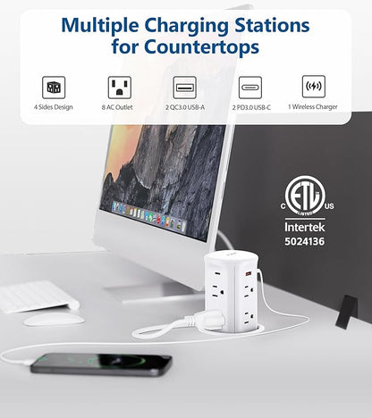 Jgstkcity Pop up Outlet for Countertop, 65W USB C Fast Charging, 15W Wireless - Image 2
