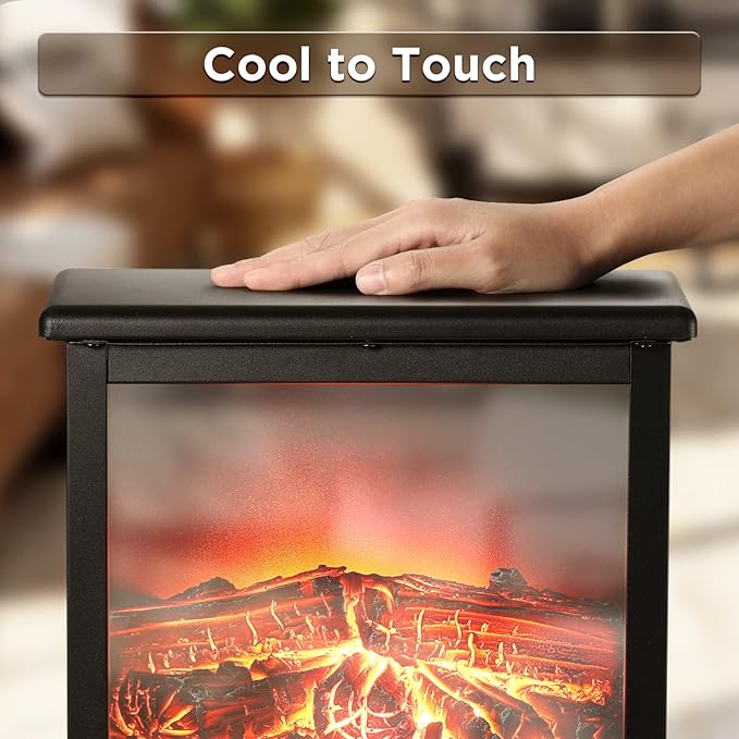 TURBRO Suburbs TS17Q Infrared Electric Fireplace Stove, Realistic Flame - Image 6