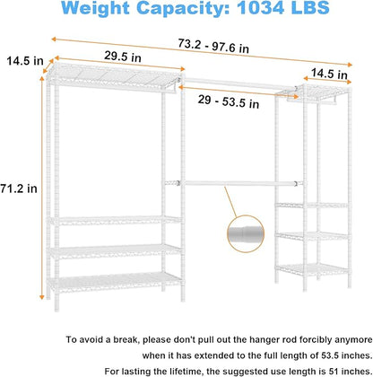 Ulif E11 Heavy-Duty Garment Rack, Metal Freestanding Clothes Rack and Closet - Image 5