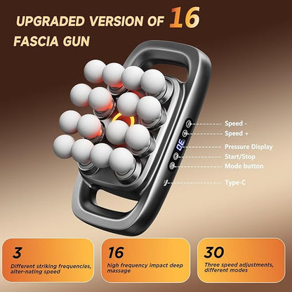 Fakosre Upgraded 16-Head Massage Gun, Deep Tissue Percussion Massager, Muscle - Image 9