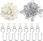 Jeffdad 100pcs Curtain Track Hooks Set, 50 Pieces Metal Curtain Hooks and Gliders for Standard Rails