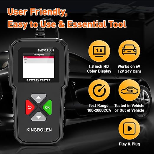 KINGBOLEN BM550 Plus 6V-24V 100-2000 CCA Car Battery Tester, Voltage Waveform - Image 8
