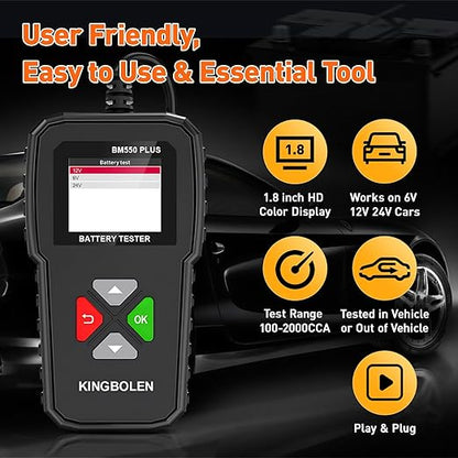 KINGBOLEN BM550 Plus 6V-24V 100-2000 CCA Car Battery Tester, Voltage Waveform - Image 8