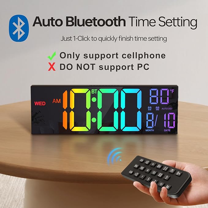 JALL 16.2" Large Digital Wall Clock - Image 3