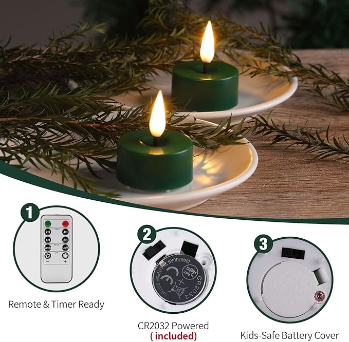 Eywamage Green Christmas LED Tealights - Image 4