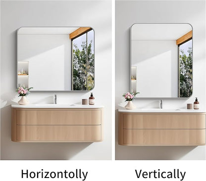 FORBATH 30x36 Inch Silver Bathroom Mirror - Image 7