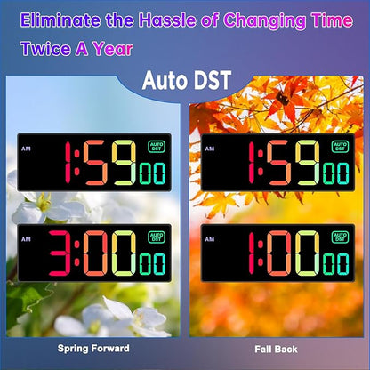 Soobest Large LED Digital Wall Clock 8 RGB Color Changing Display, Corded Plug - Image 6