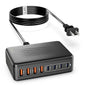 USB C Charger Block, 200W GaN 8 Port USBC Charging Station USB Hub Block Cube by Fitquipment
