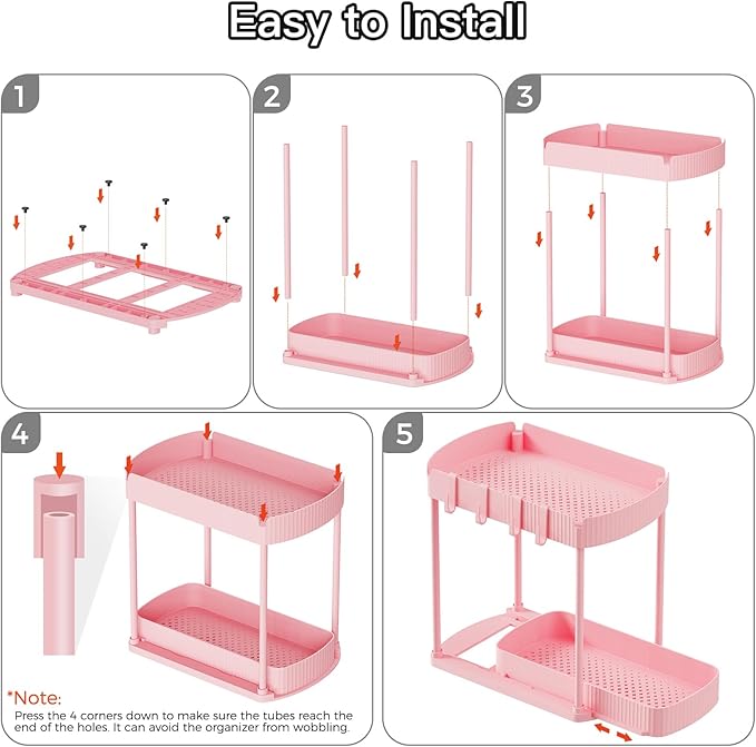 Ukeetap 2 Pack Multi-Purpose Pull-Out Storage Organizers, Under Sink & Cabinet - Image 7