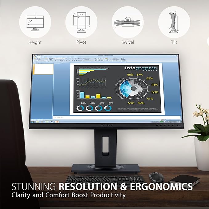 ViewSonic VG2748A 27 Inch IPS 1080p Ergonomic Monitor - Image 2