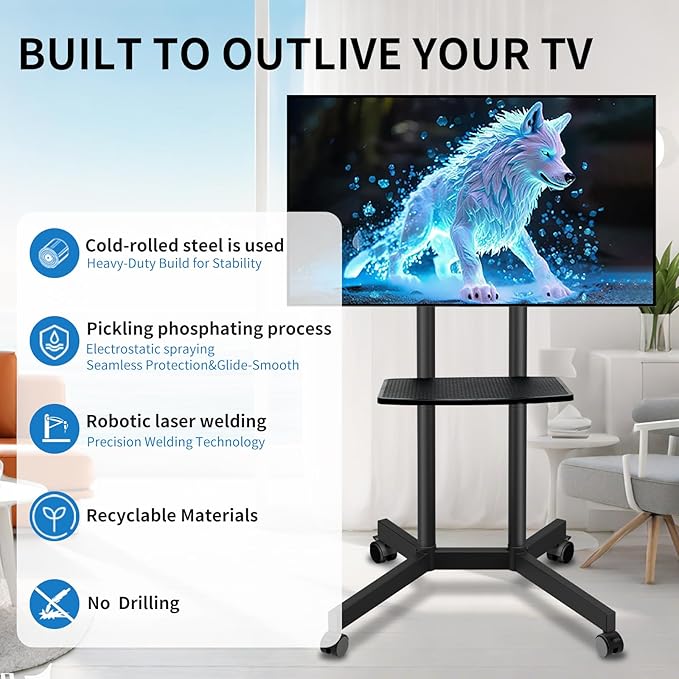 Solid Grace Rolling TV Stand - Image 7