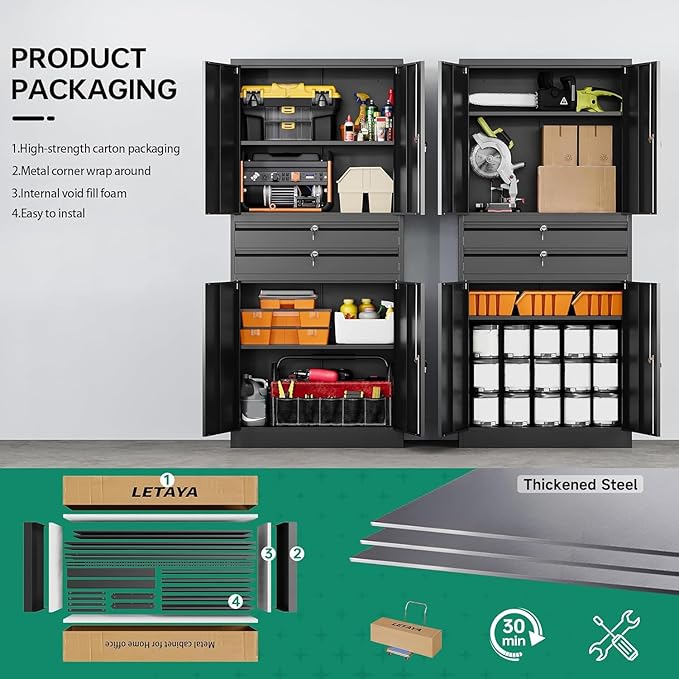 Letaya Metal Garage Storage Cabinet - Image 8