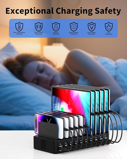 270W Charging Station for Multiple Devices, 20-Port USB Fast Charging Station - Image 4