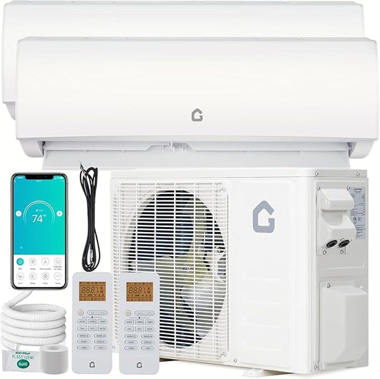 20K Dual 2 Zone Mini Split Air Conditioner and Heater, 20 SEER2 208-230V 9000 + by PioneerWorks