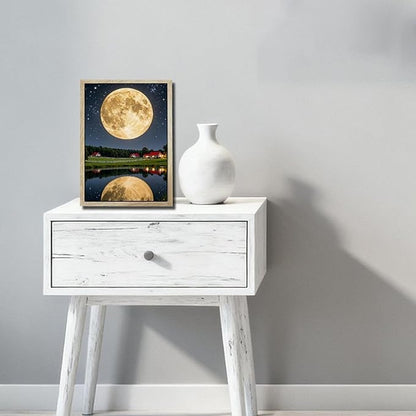 URVIP LED Glowing Photo Frame, 3D Starry-Sky Blue Moon Wall Art, 9x12 Inches - Image 5
