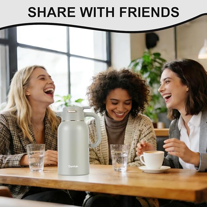 68 Oz Thermal Coffee Carafe, Stainless Steel Insulated Vacuum Coffee Carafes - Image 7