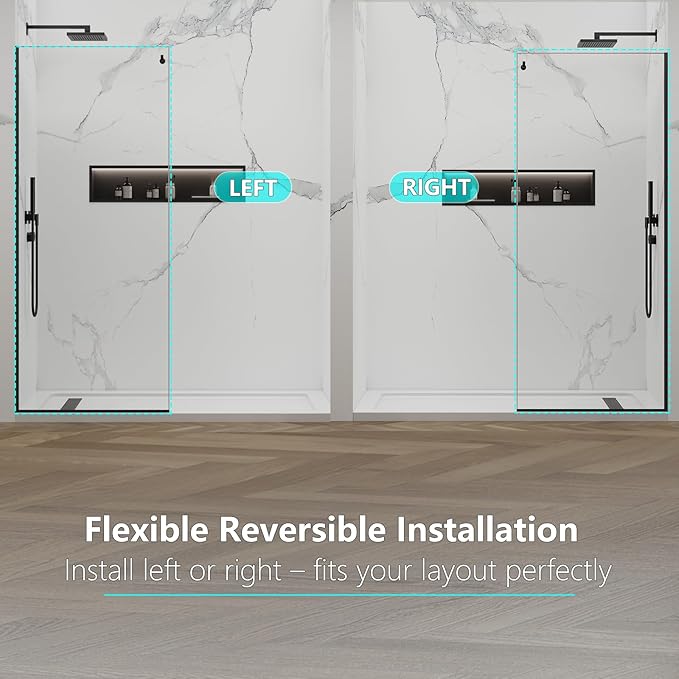 Shower Screen, 3/8" Tempered Glass, Shower Wall Panels, Fix Shower Glass Screen - Image 8