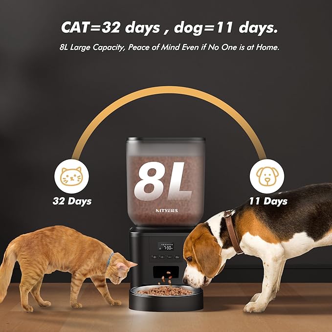 Automatic Dog Feeder - 8L/34 Cups Large Capacity Automatic Cat Food Dispenser - Image 2