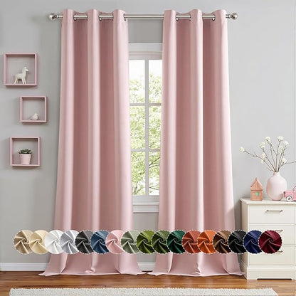 MIULEE Baby Pink Blackout Curtains by MIULEE