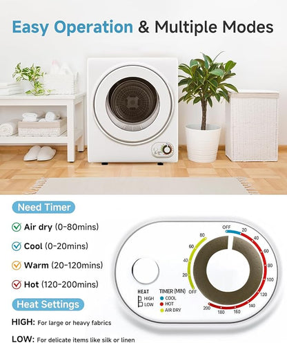 110V Portable Dryer – 850W Compact Clothes Dryer - Image 3