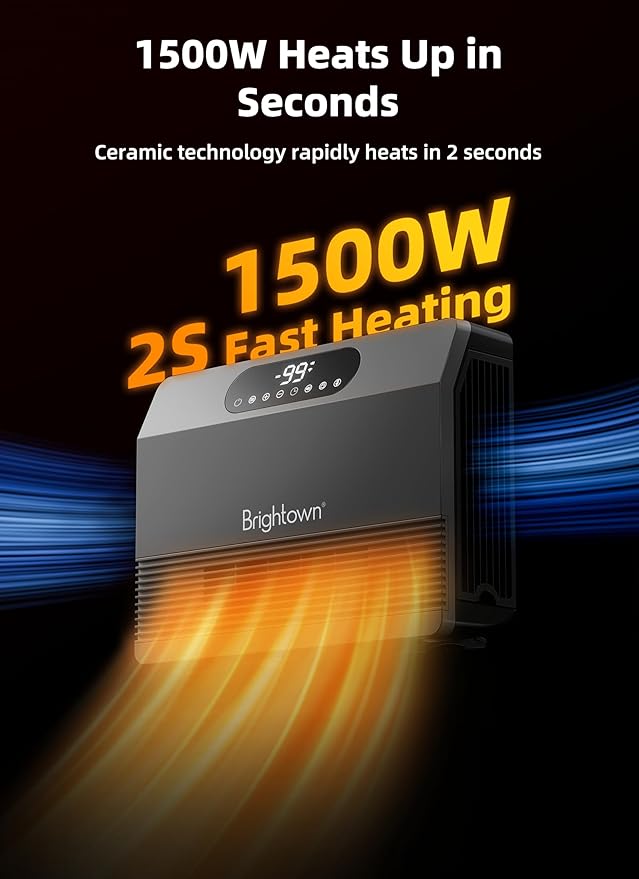 Brightown Wall Heater for Indoor Use, Space Heater - Image 2