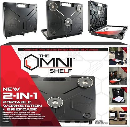 The OmniShelf Magnetic Portable Workstation + Toolbox, Computer & Laptop Stand by TheOmniShelf