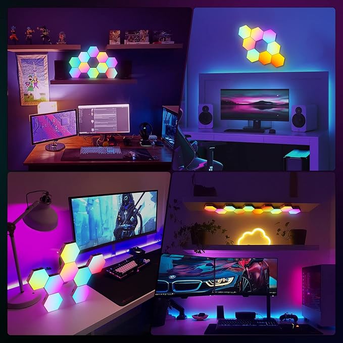 JIMIMORO Hexagon LED Light Panels 8 Pack – RGB Wall Decor Lights - Image 6