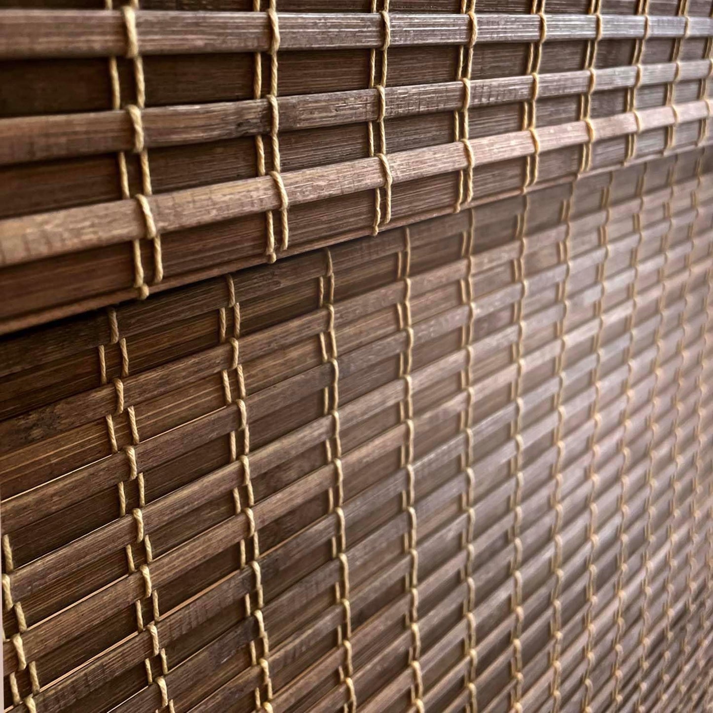 MOOD Custom Bamboo Shades | Rustic | Top Down Bottom Up Cordless | Bamboo Roman Shades for Windows and Doors (Natural Woven) | Rustic Oak (Great Privacy) | 56" W x 60" H