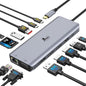 Laptop Docking Station 4 Monitors, Dual HDMI+8K DP+VGA, 100W PD, 6 USB C/A Ports by LIONWEI