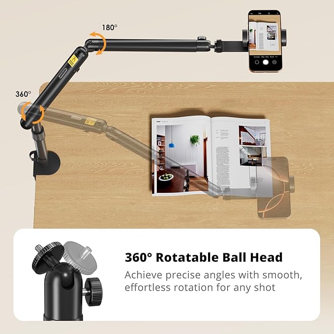 SupeDesk Overhead Camera Mount, Adjustable Desk Mount - Image 6