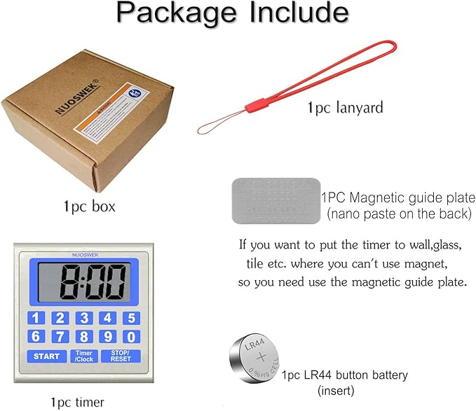NUOSWEK Digital Timer Waterproof Shower Timer Shower Clock Direct Digit Entry - Image 7