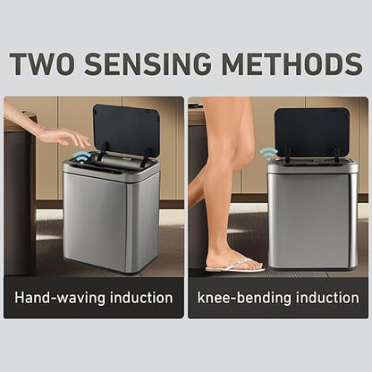 ELPHECO Stainless Steel Office Trash Can Motion Sensor Garbage Can Touchless - Image 6