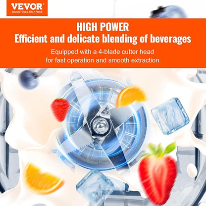 VEVOR Professional Blender, Commercial Countertop Blenders, 68 oz Jar Blender - Image 2