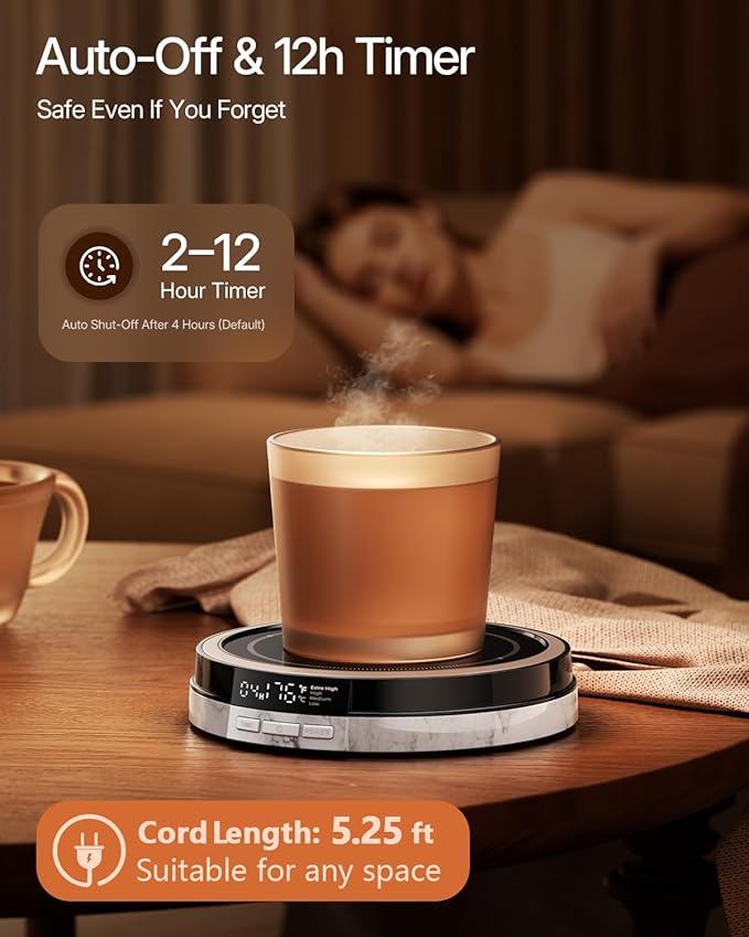 Coffee Mug Warmer for Desk, 50W Fast Heating Cup Warmer - Image 6