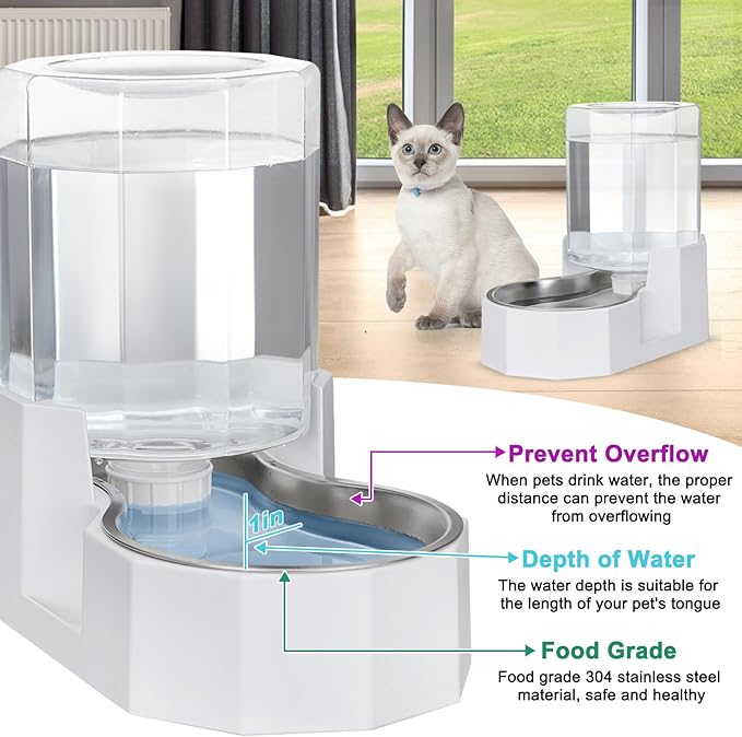 Sfozstra Large Dog Water Dispenser: 4L Stainless Steel Gravity Cat Water Feeder - Image 5