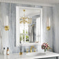 Amorho Bathroom Mirror, 24 X32 Inch White Thick Metal Framed Wall Mirrors by Amorho