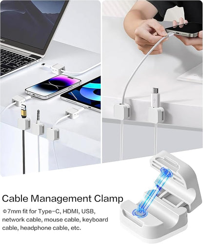 10 Pack Desk Cable Strong Adhesive Management Clips，Organize Phone Charging - Image 2